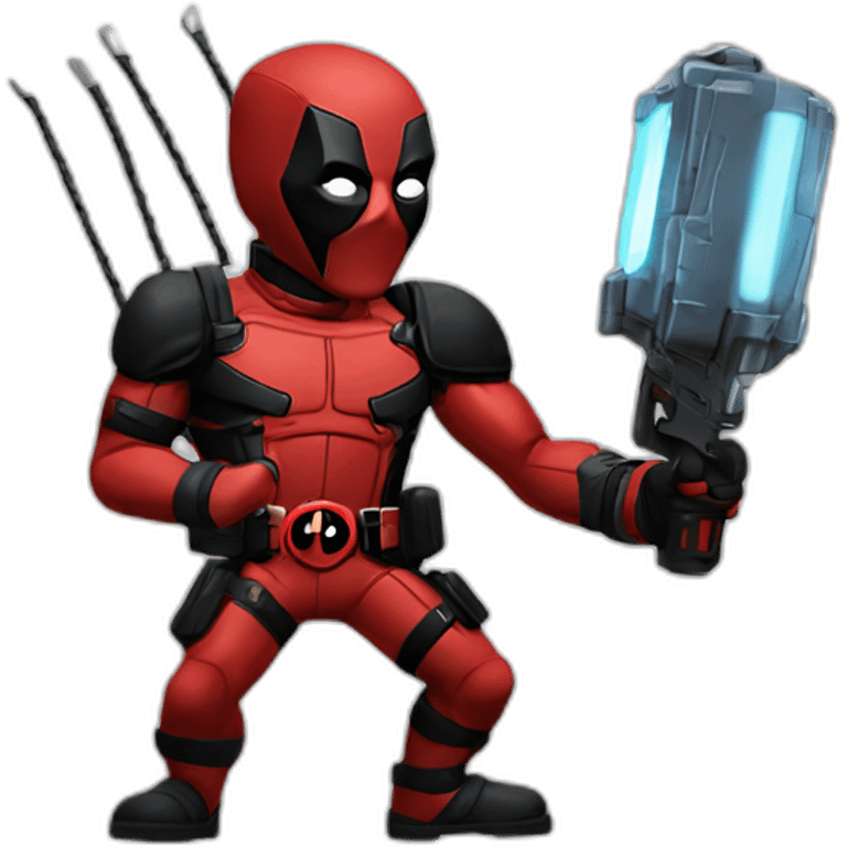 dead pool pulling a zapper emoji