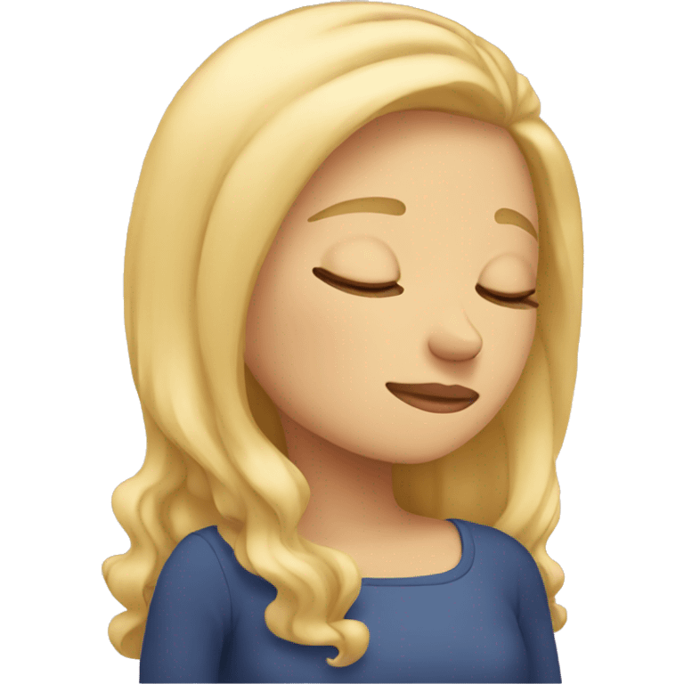 Blond girl sleeping emoji