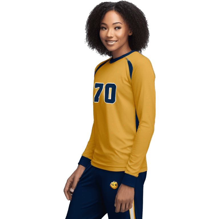 Basketball longsleeve warmup top gold/navy emoji