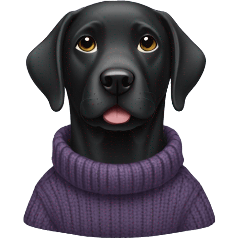 Black lab wearing sweater emoji