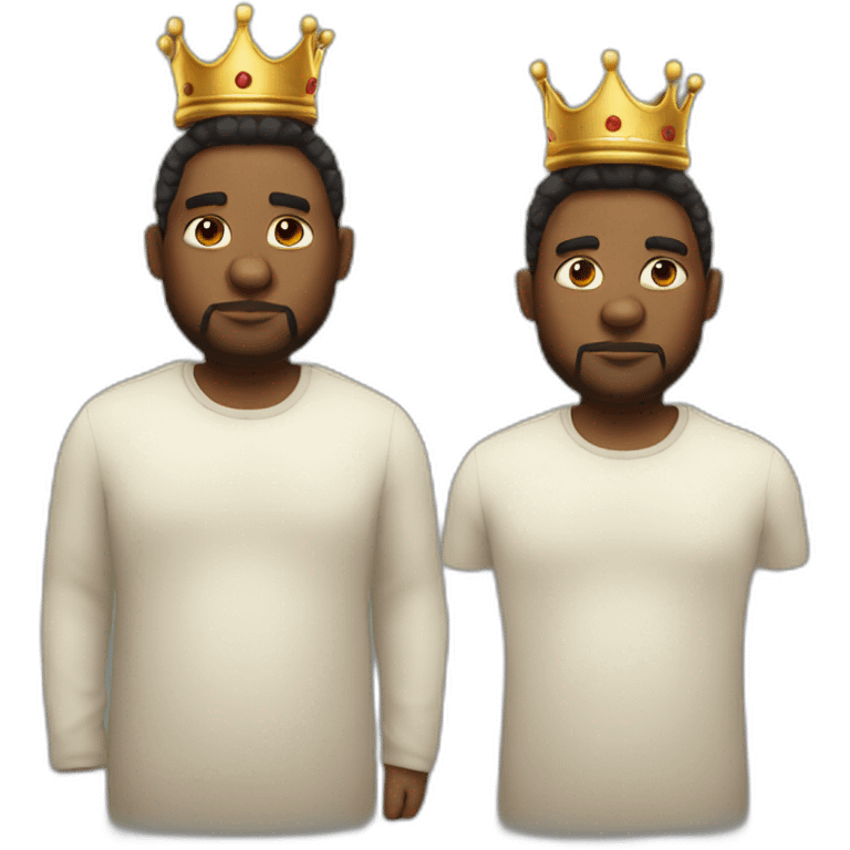 Calm black chubby king with crown and without facial hair emoji