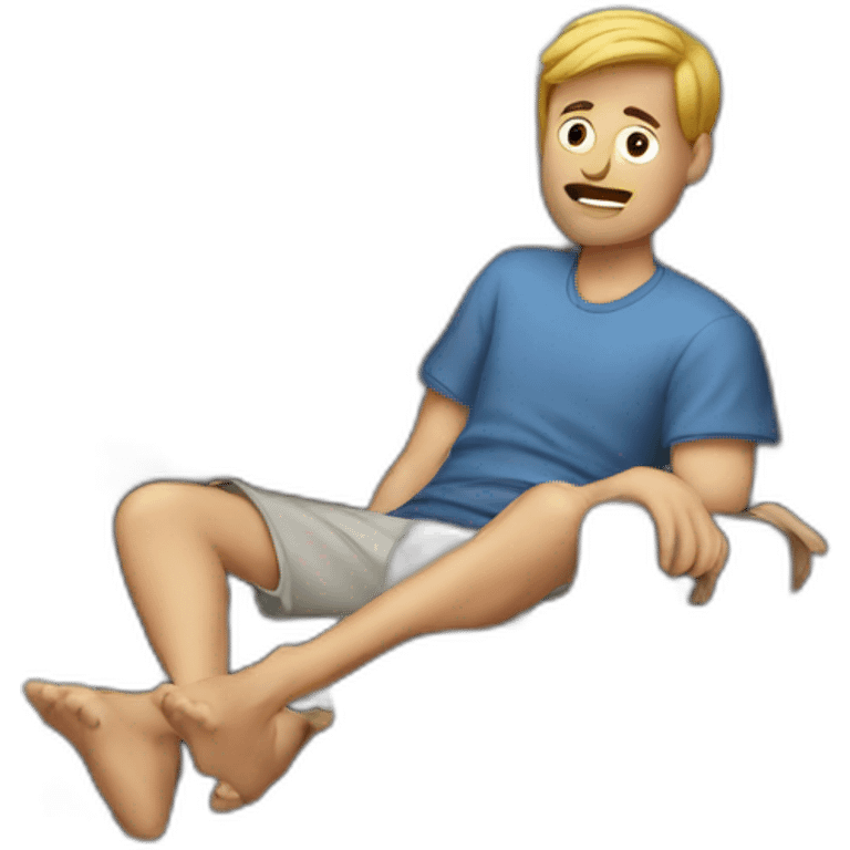 lazy guy in a tv emoji