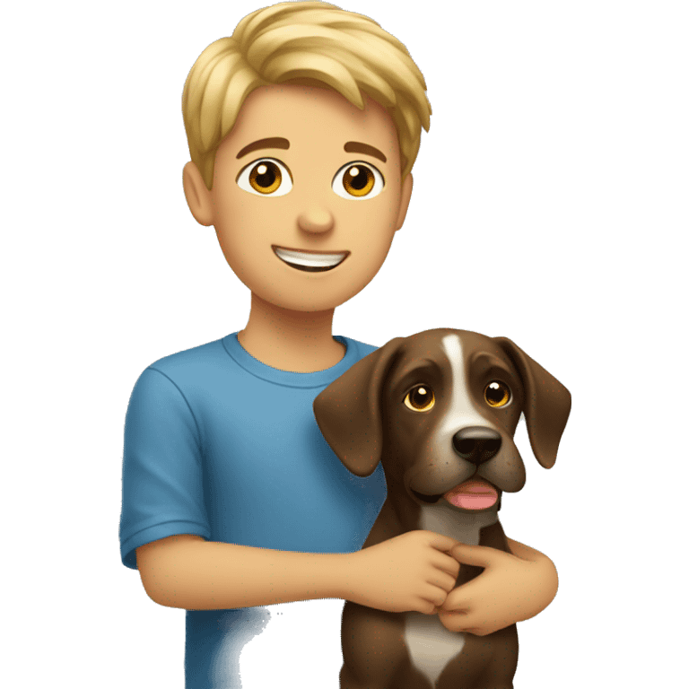 Boy with a dog emoji