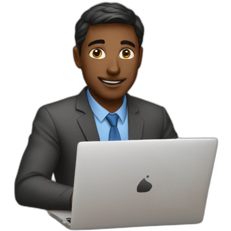 a entrepreneur work with his laptop emoji