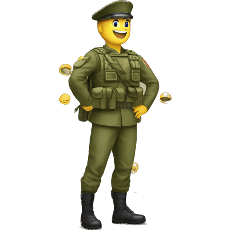 Emoji faisant le salut militaire emoji