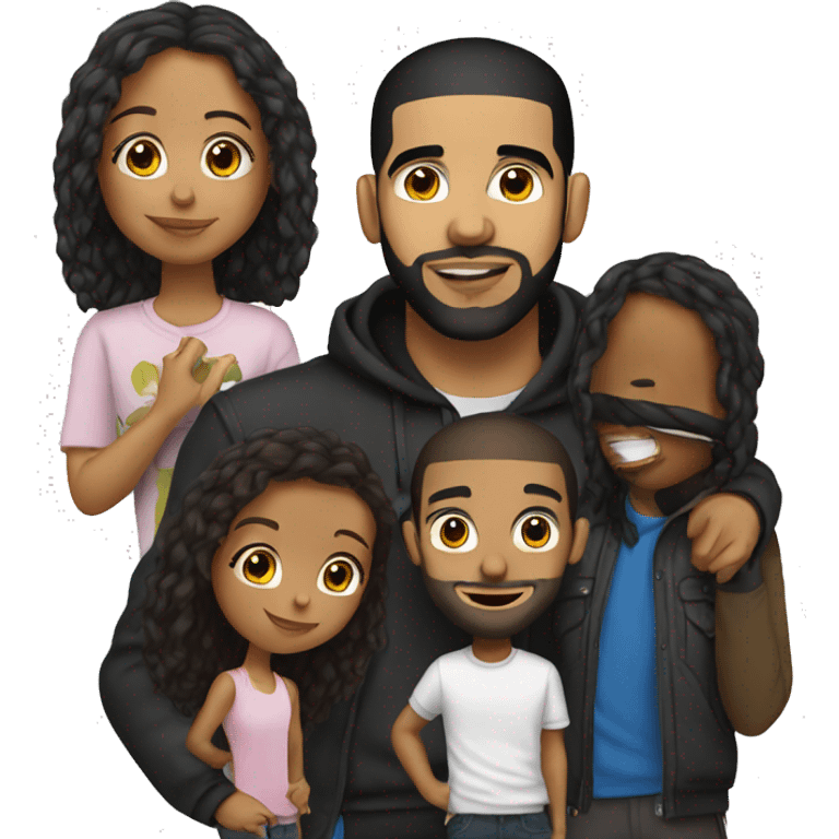 drake with young people emoji