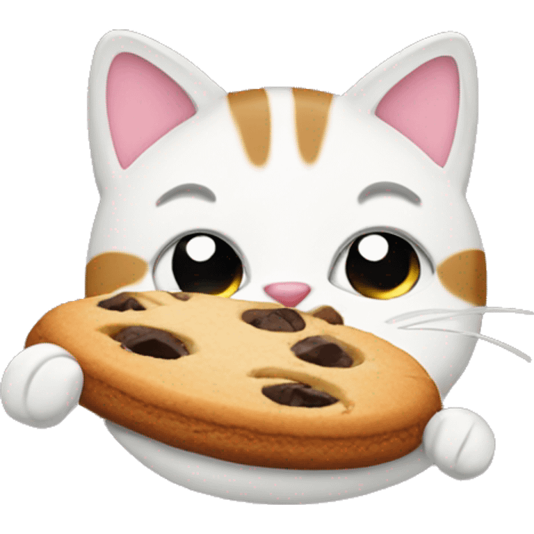 Cat eating a cookie emoji