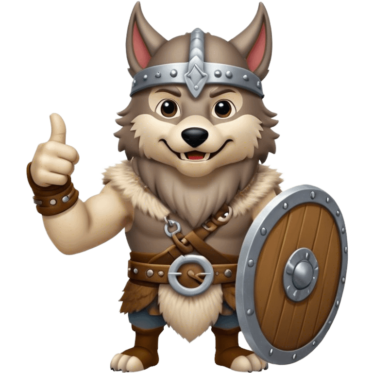 Viking Wolf giving thumbs up emoji