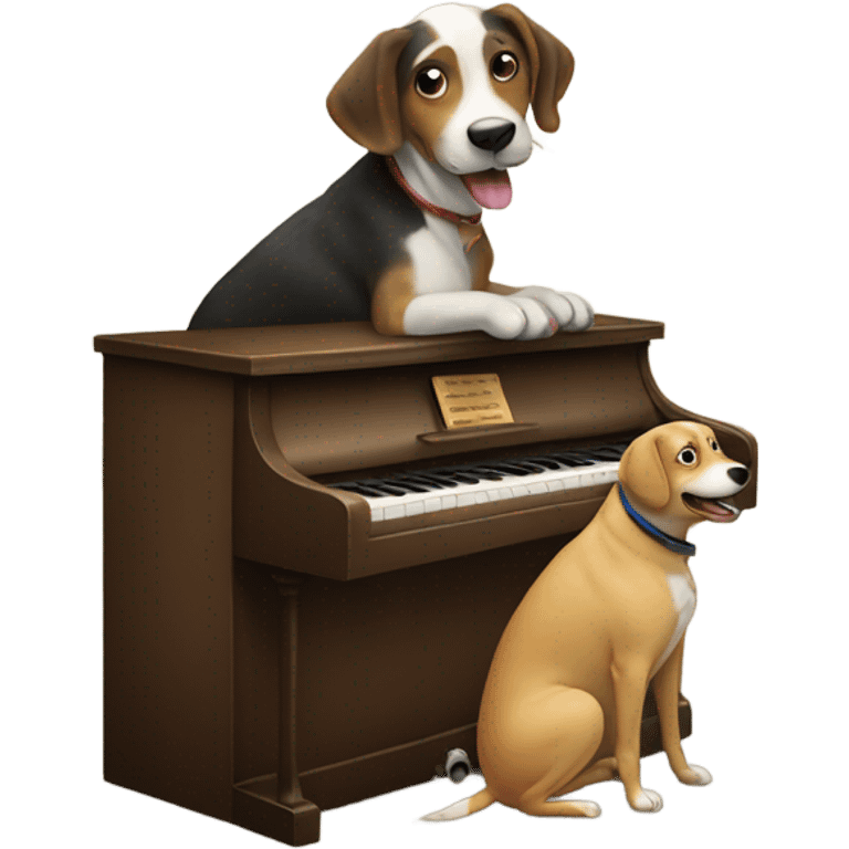 dog playing the piano emoji