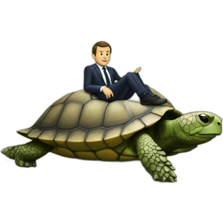 Macron sur tortue emoji