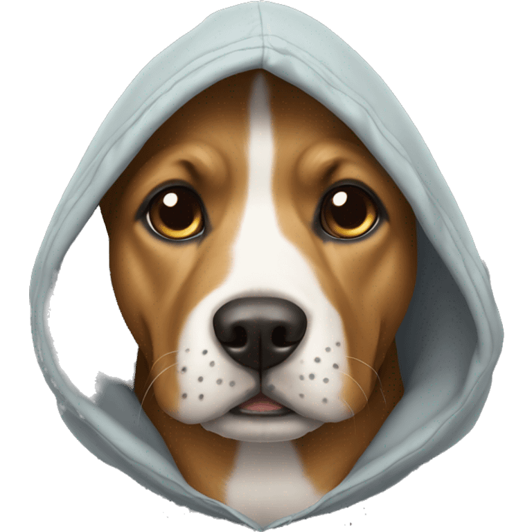 Dog wearing hoddie emoji