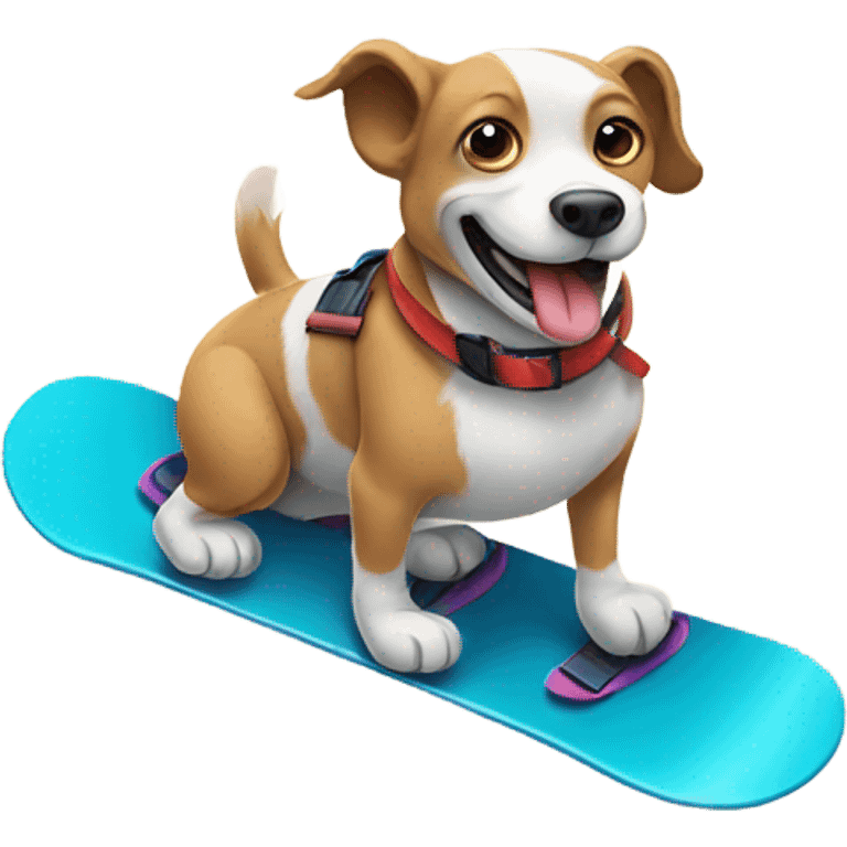 Dog snowboarding emoji