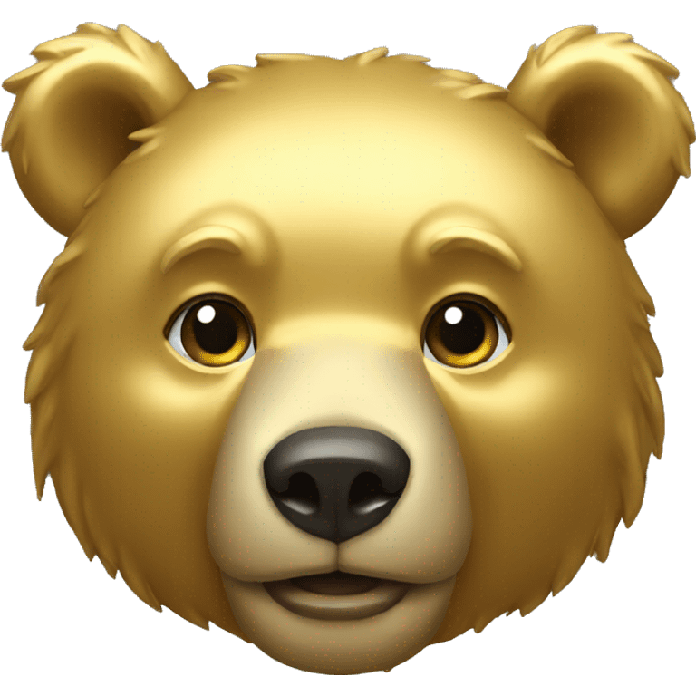 Gold bear head  emoji