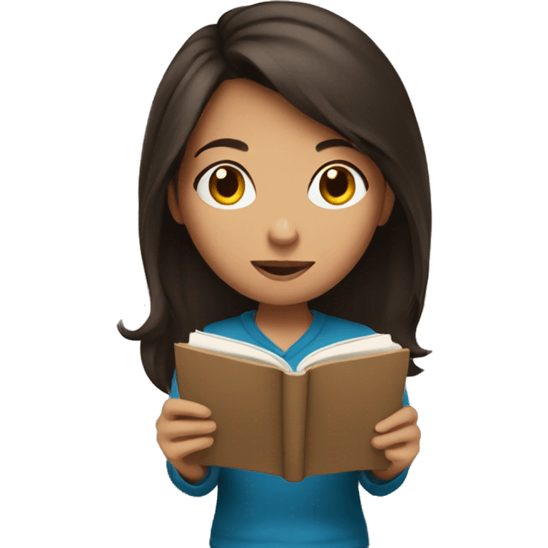 brunette girl reading emoji