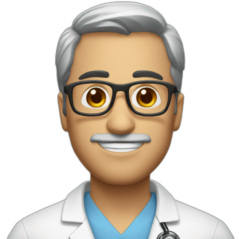 Doctor rubio con lentes emoji