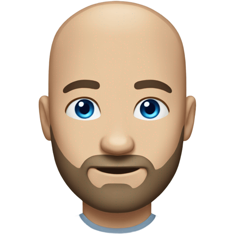 bald man with beard portrait blue eyes emoji