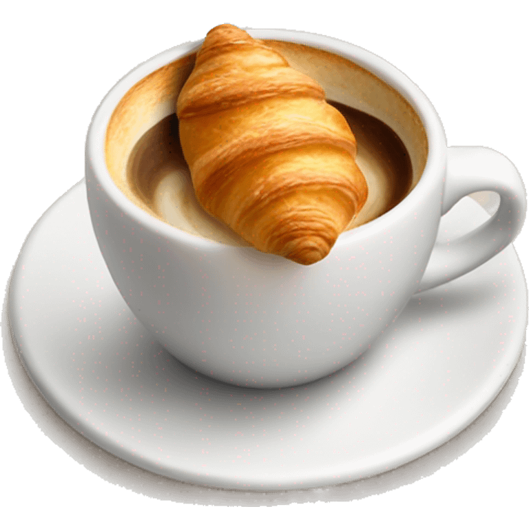 Cup of cappuccino with croissant emoji