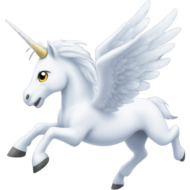 White alicorn in flight emoji