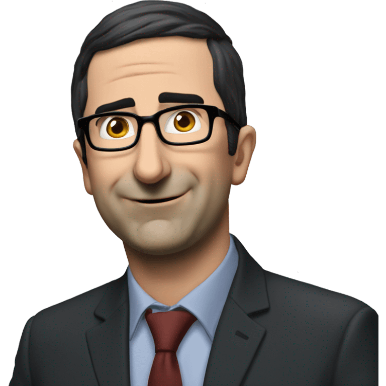 john oliver emotionless saying cool emoji