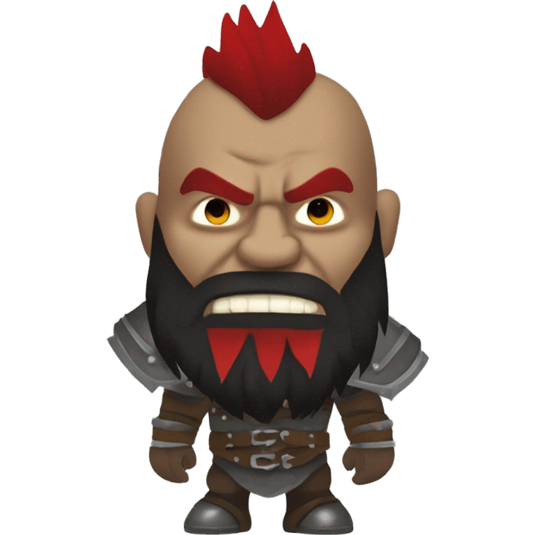 armored orc berserker with red beard & mohican emoji