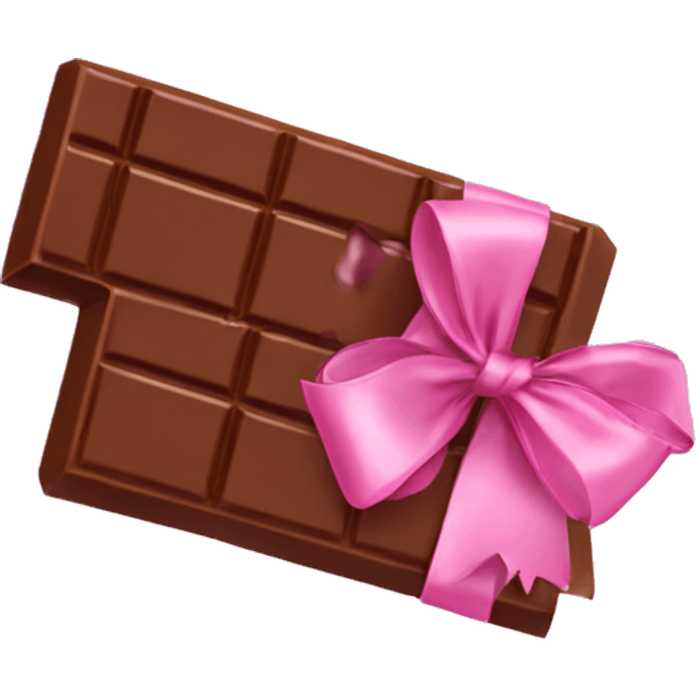 Pink chocolate bar with ribbon  emoji