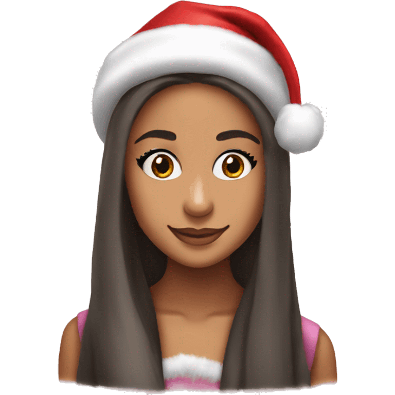 ariana grande with santa hat emoji