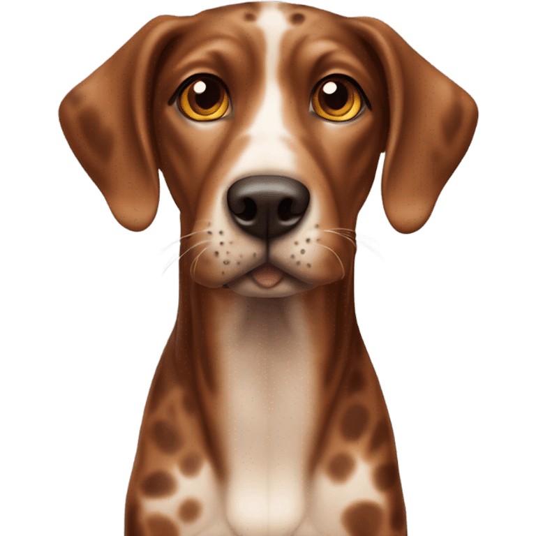 One realistic reddish brown catahoula leopard dog emoji