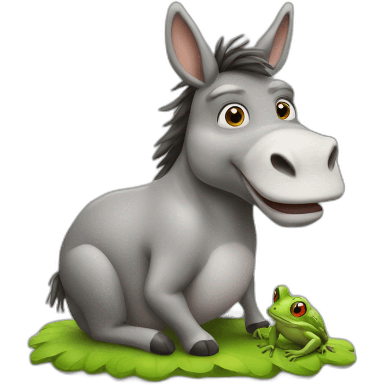 donkey on top of a frog emoji