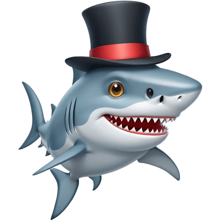 shark with tophat emoji