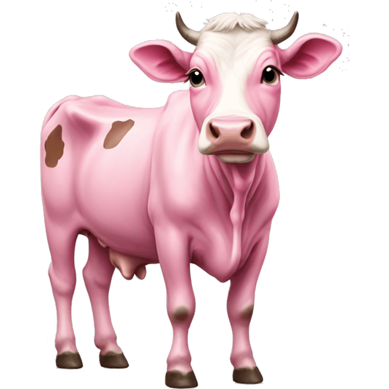 Pink cow, full body emoji