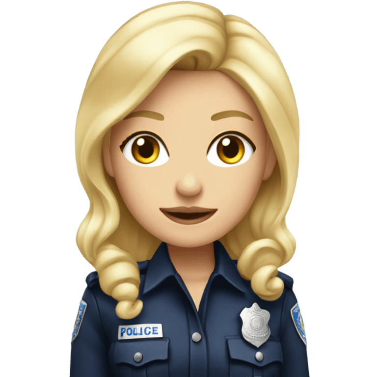 Blonde female in glittery police outfit emoji