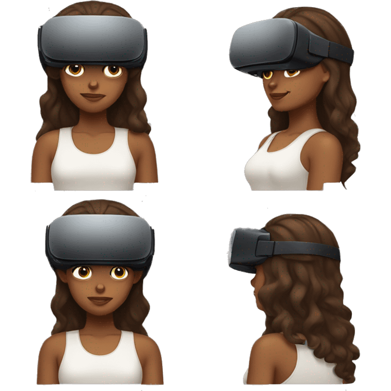 brown girl playing vr meta quest 3 emoji