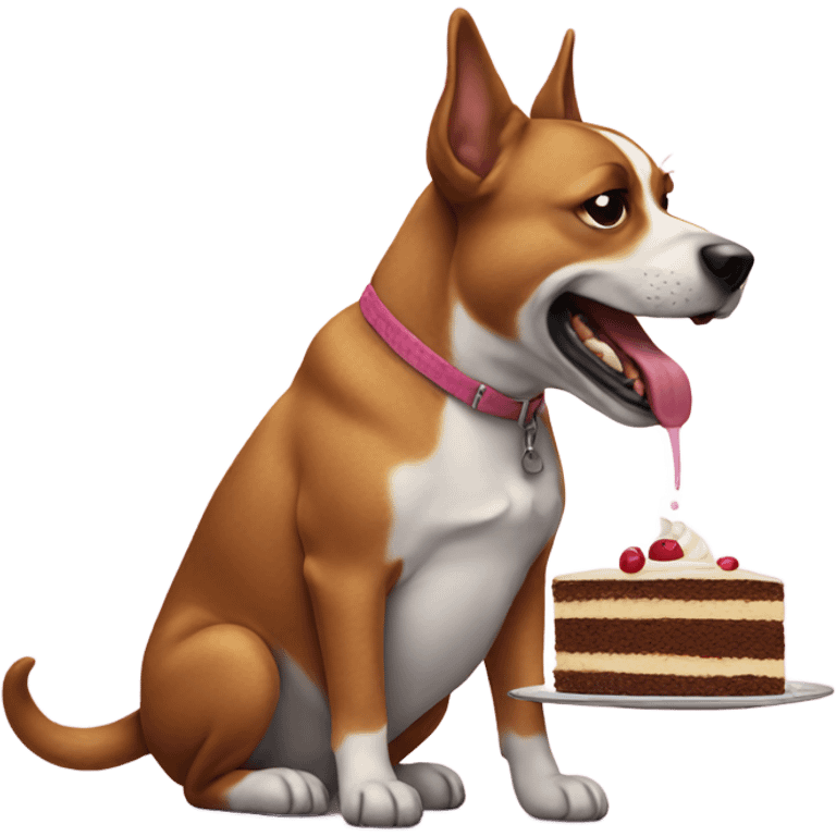 Dog eating cake emoji