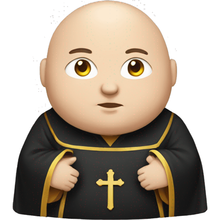 fat catholic monk in black and white robe emoji