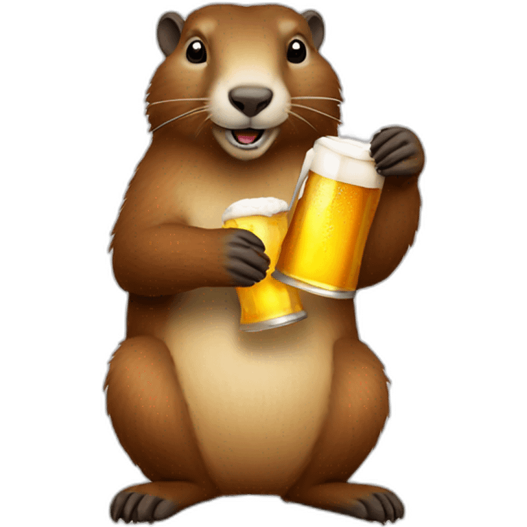 a marmot holding a beer emoji