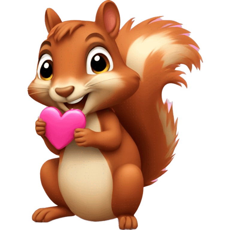 squirrel with hearts emoji