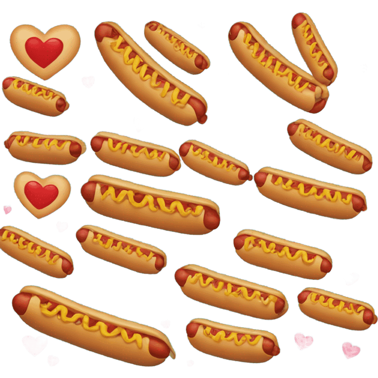 Hotdog surrounded by hearts  emoji