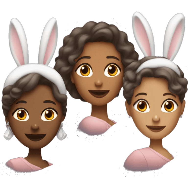 3 femmes avec des oreilles de lapin 👯‍♀️ emoji