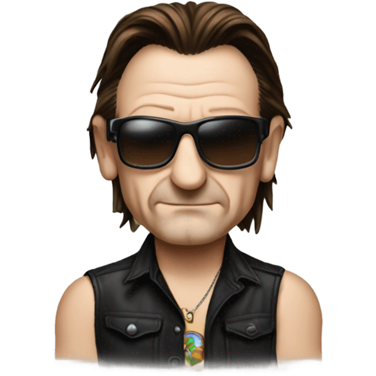 bono wearing a shirt written on world peace  emoji