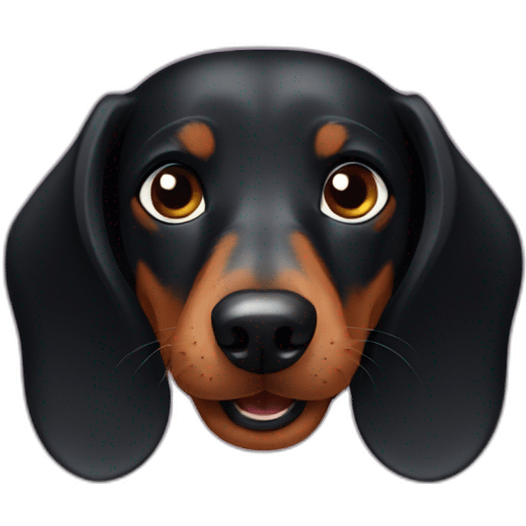 Black dachshund dog emoji