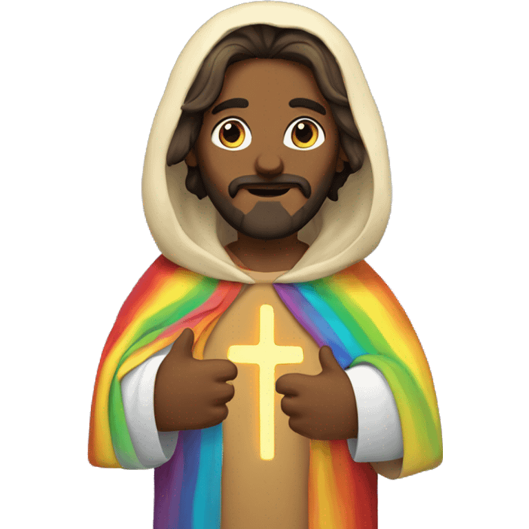 zesty jesus with rainbow cloak emoji