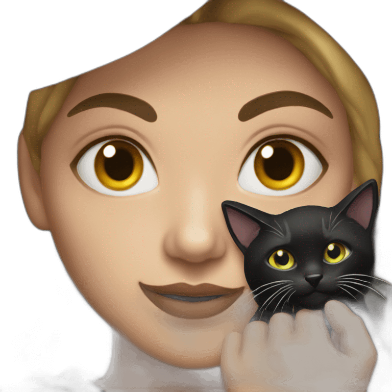 Witch with black cat emoji