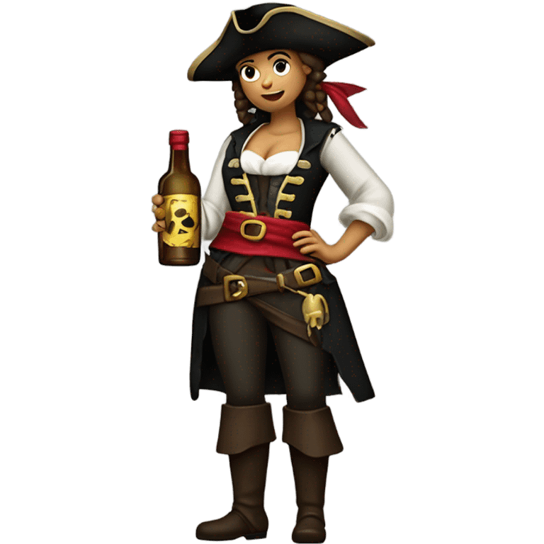 female pirate white with alcohol emoji