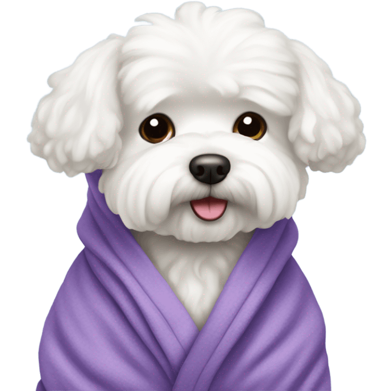 Maltese bichon in a bathrobe emoji