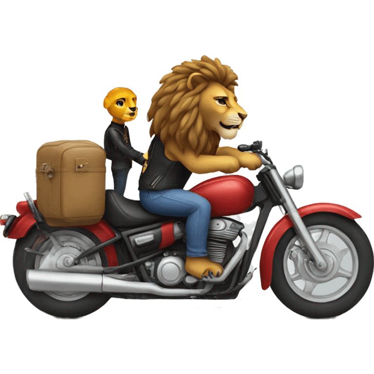 Lion riding a motorcycle  emoji