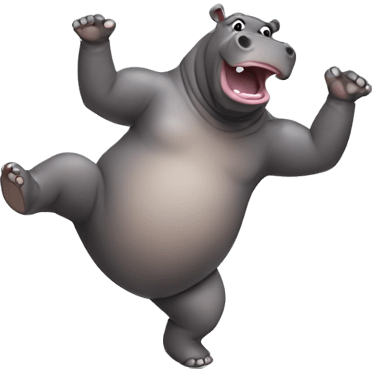 A dancing hippo  emoji