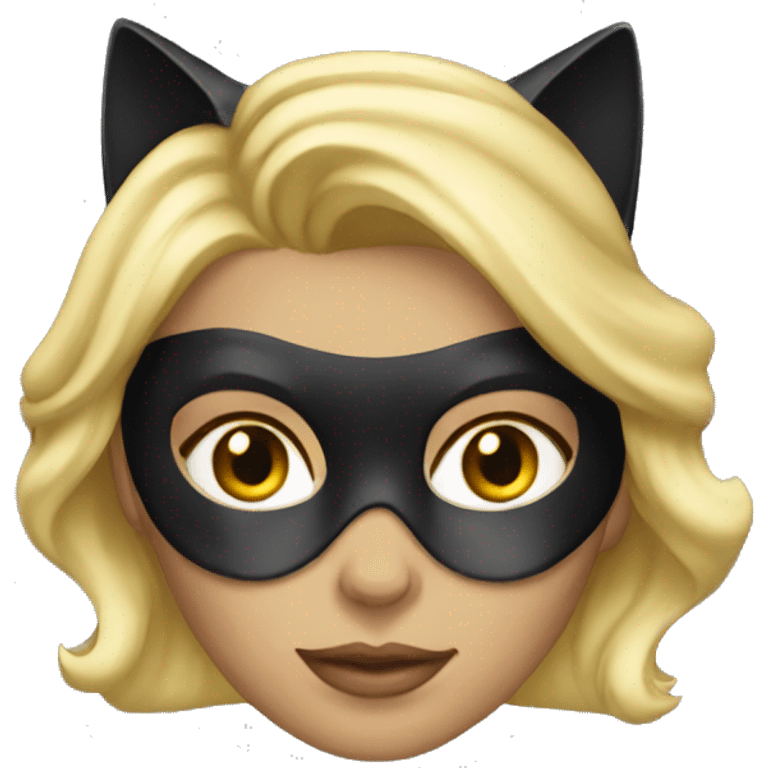 Blond woman dressed as cat woman emoji