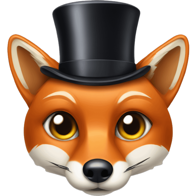 fox face with cylinder hat wearing a monocle emoji