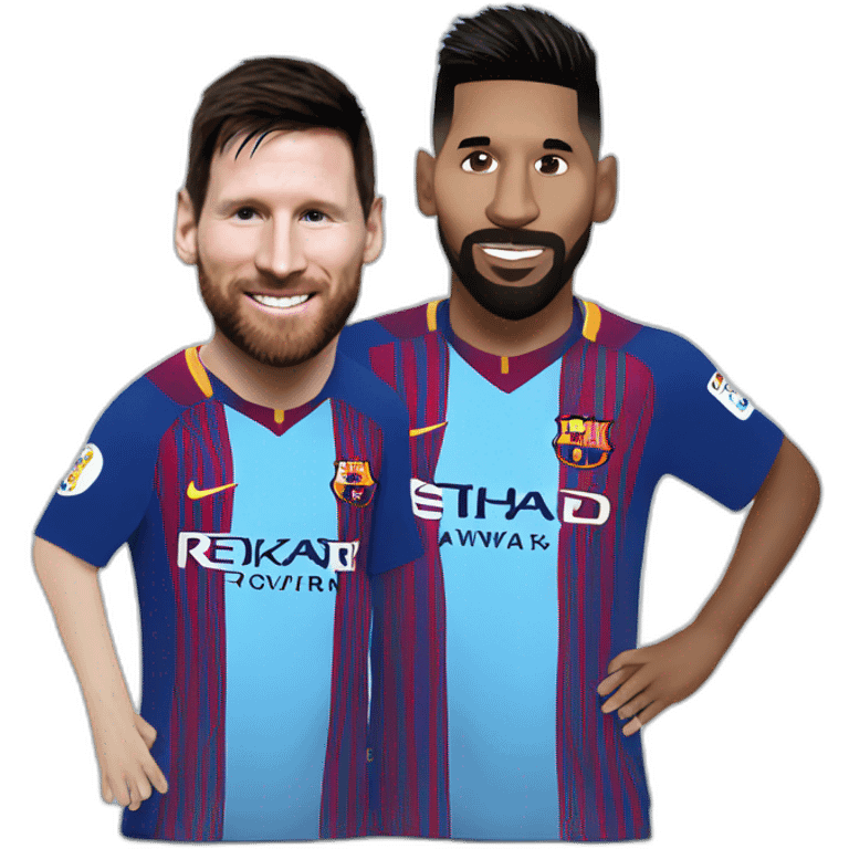 messi con aguero emoji