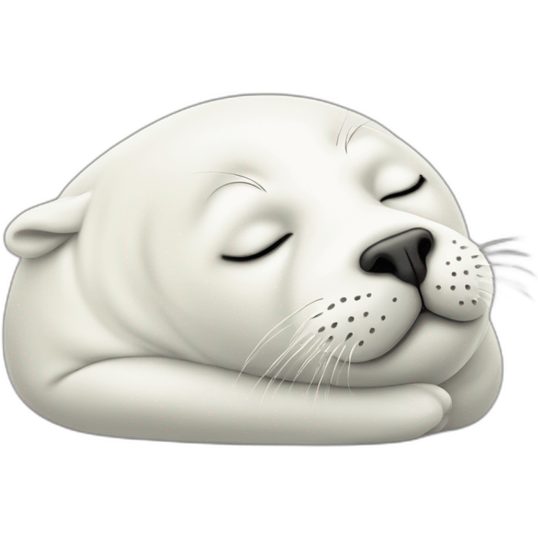 white seal is sleeping emoji